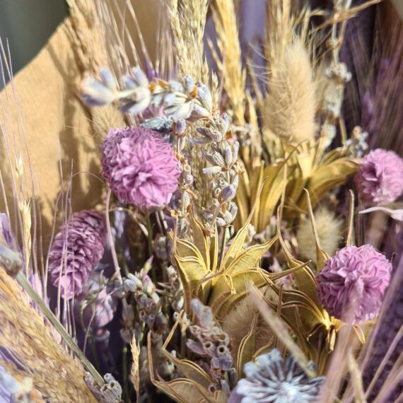 Evighedsbuket naturblomster lilla